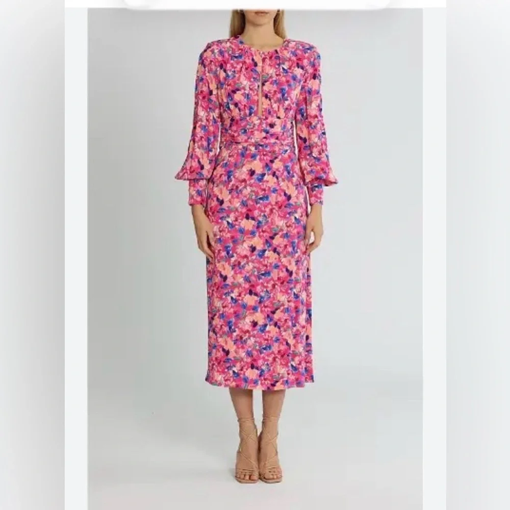 Rebecca Vallance Floral Pink and Blue Women's Dress - Picture 1 of 3